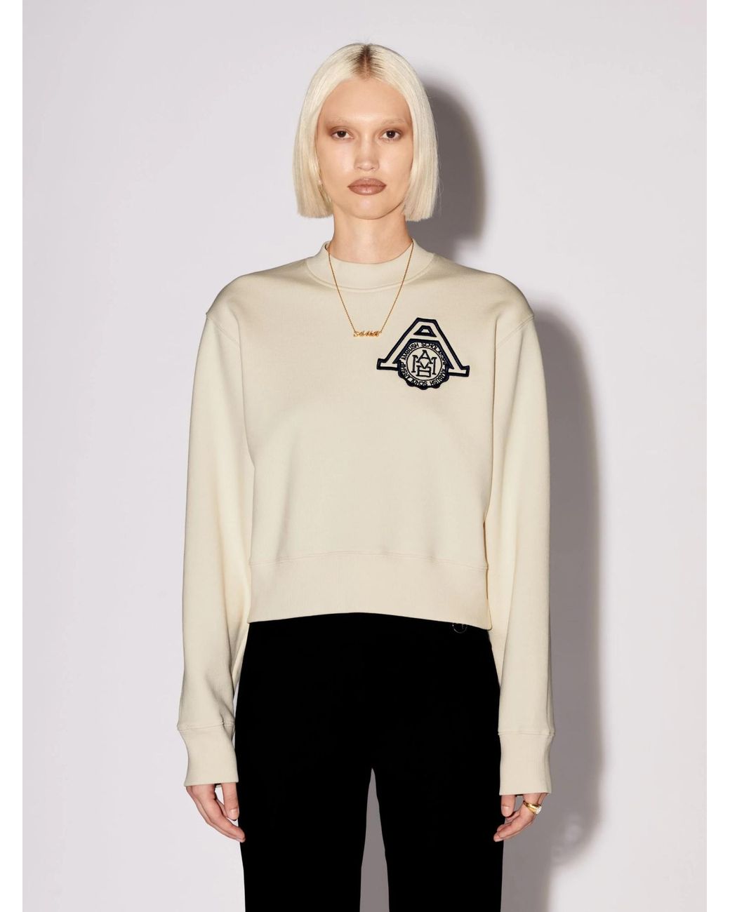 Ambush White Scholarship Cropped Sweatshirt