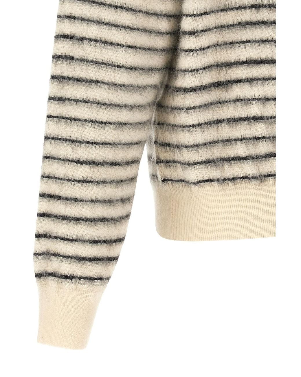 Tom Ford Gray Brushed Stripe Mohair Ls Crew Neck for men