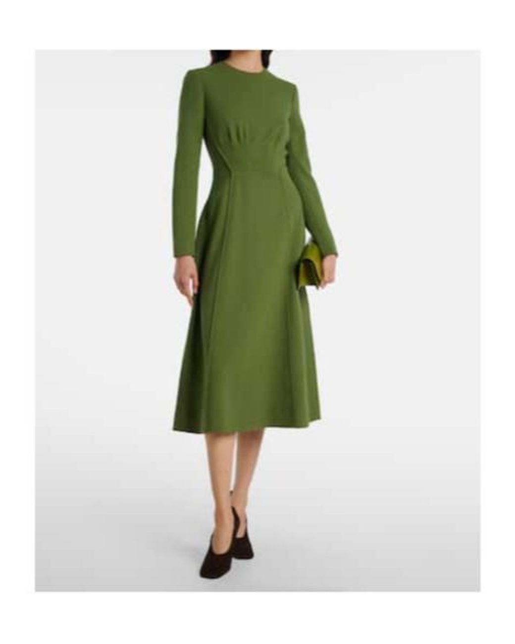 Emilia Wickstead Green Collinson Wool Crêpe Midi Dress