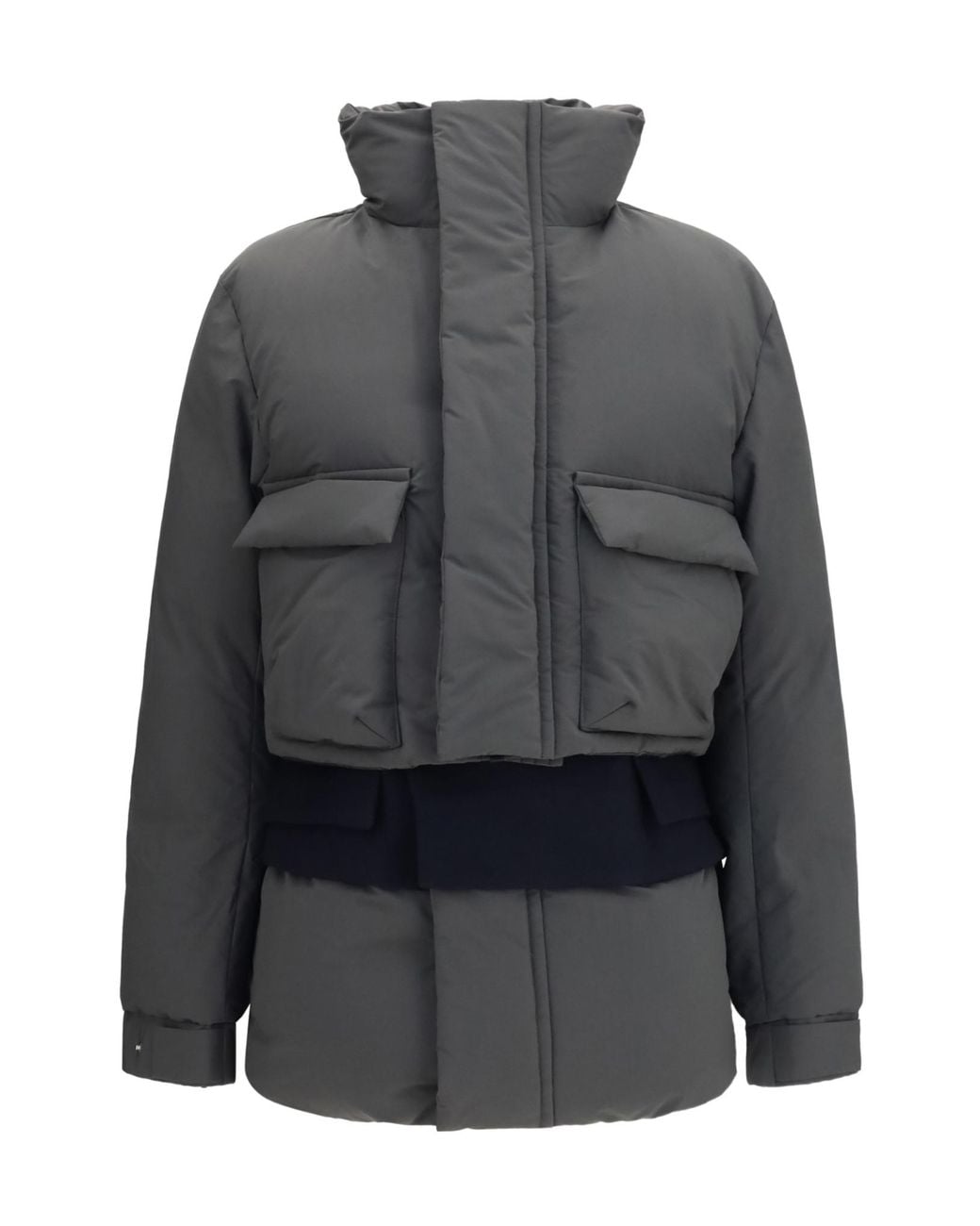 Sacai Gray High Neck Puffer Jacket