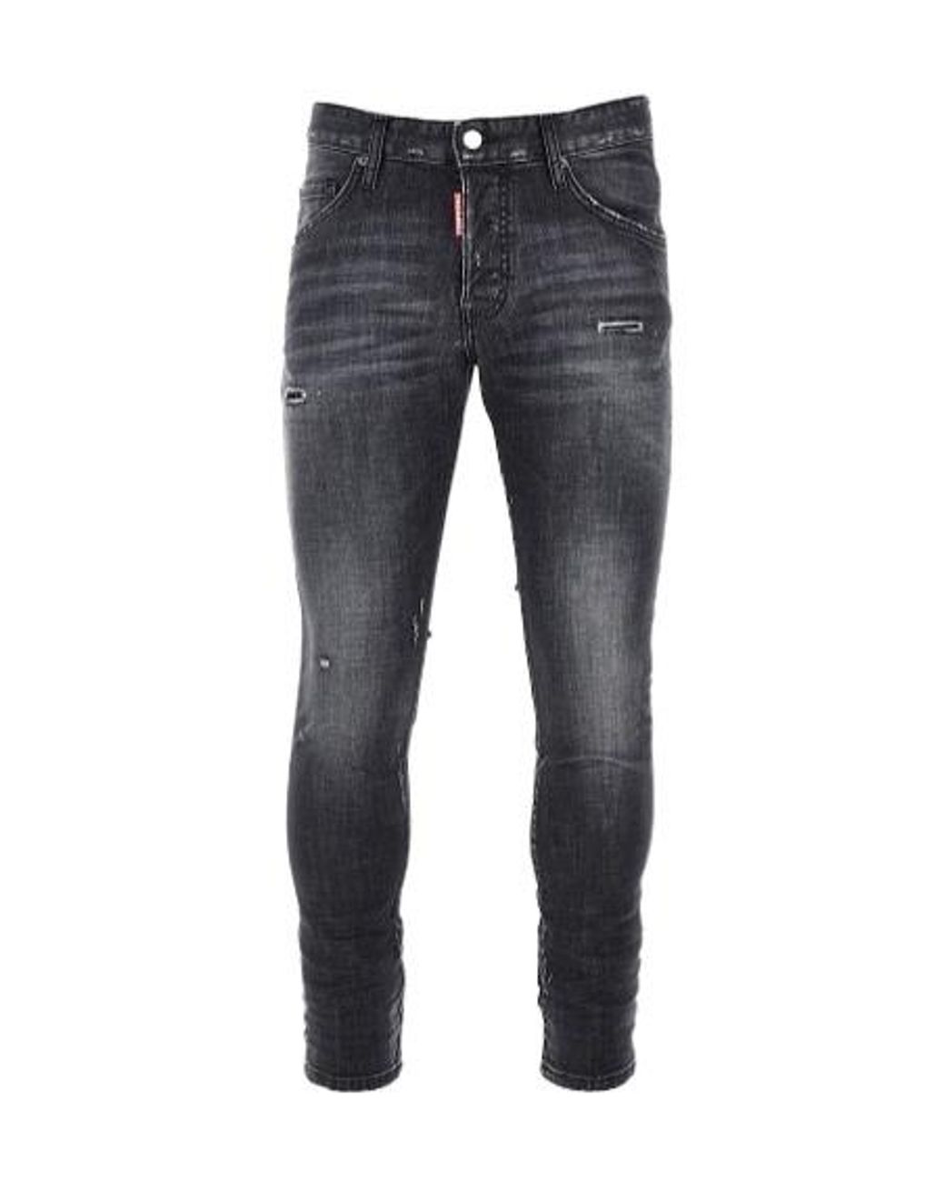 DSquared² Blue Distressed Faded-Effect Jeans for men