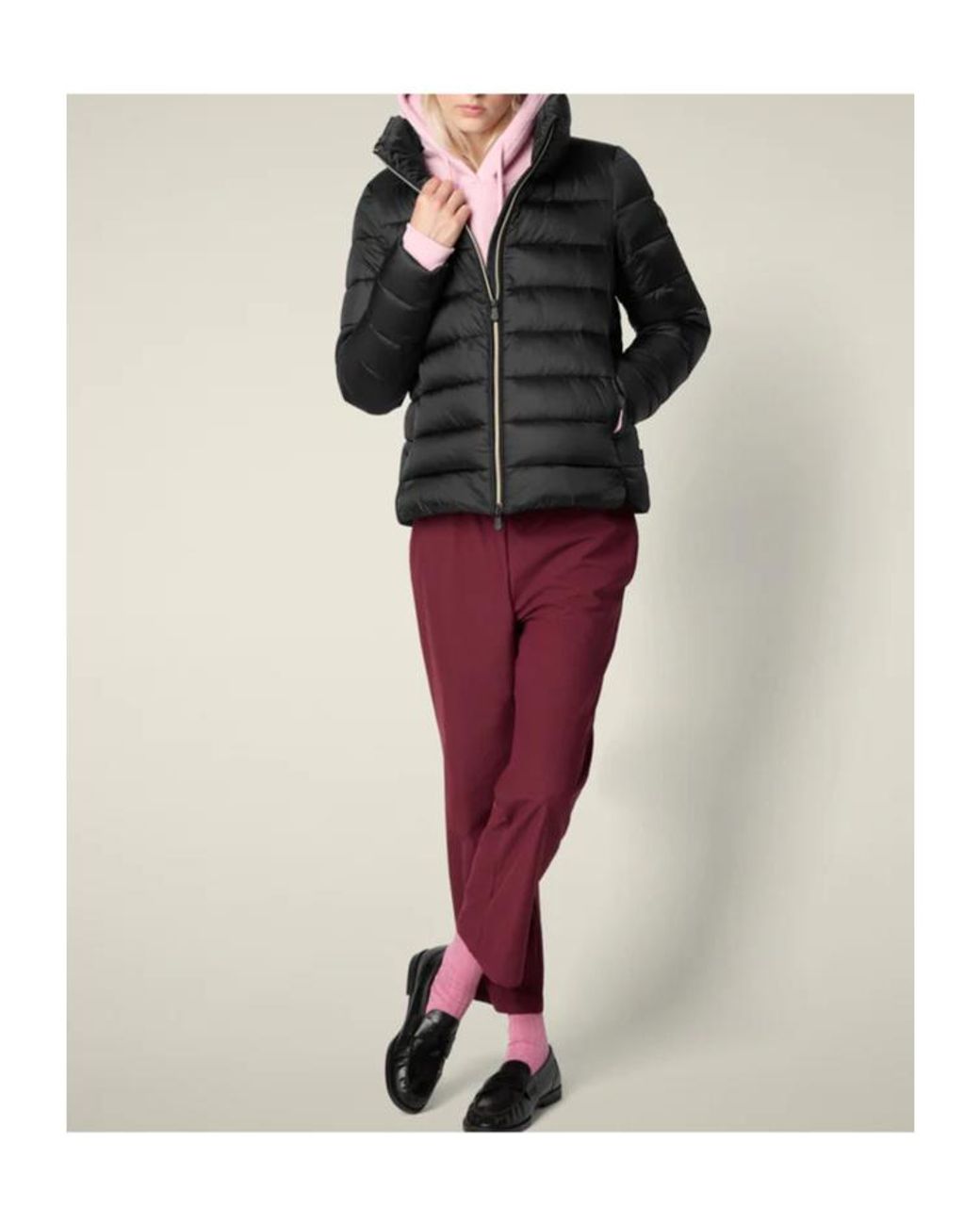 Save The Duck Black Zip-Up Puffer Jacket
