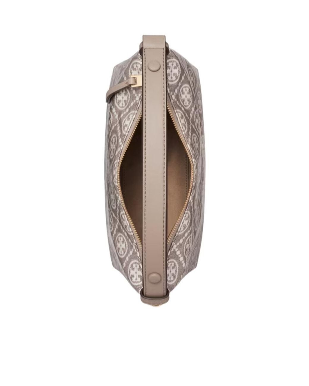 Tory Burch Gray T Monogram Mellow Shoulder Bag