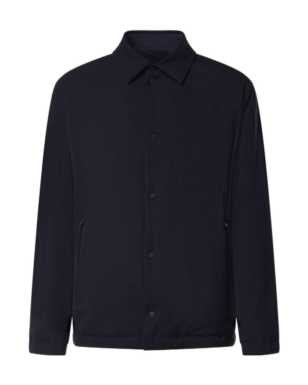 Herno Blue Reversible Padded Shirt Jacket for men