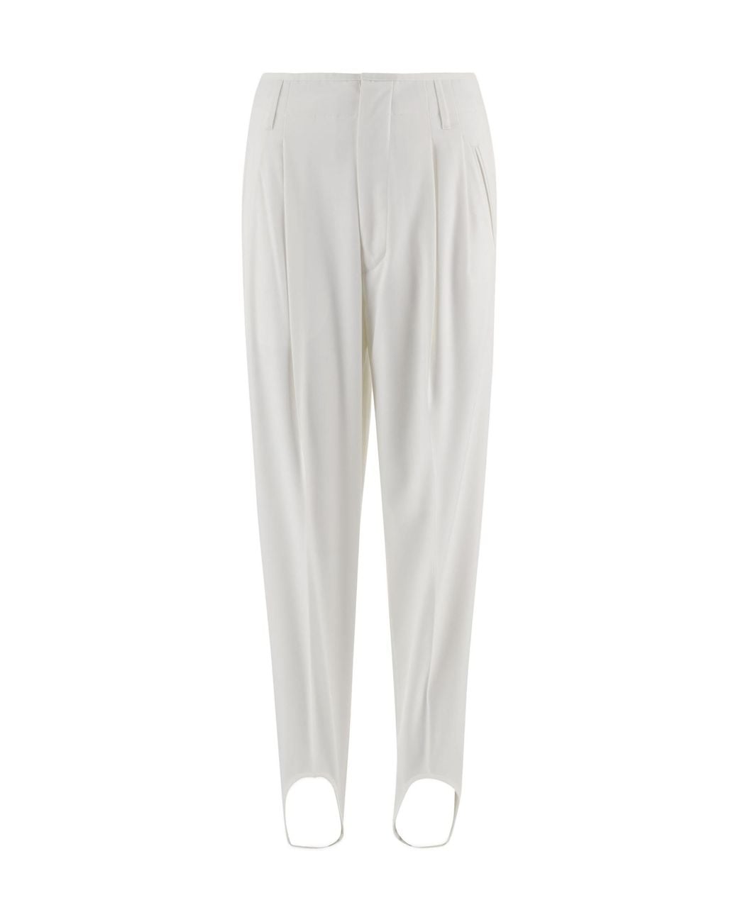DARKPARK White Pleated Stirrup Pants
