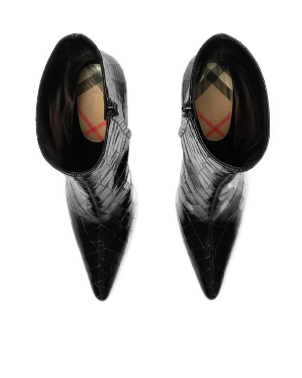 Burberry Black Embossed Dame Ankle Boots