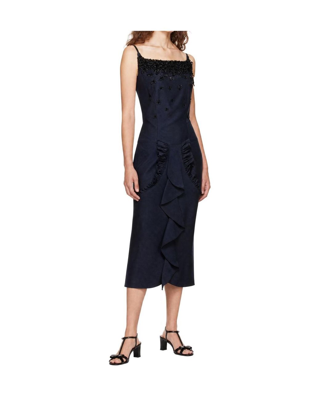 ShuShu/Tong Black Long Ruffled Dress
