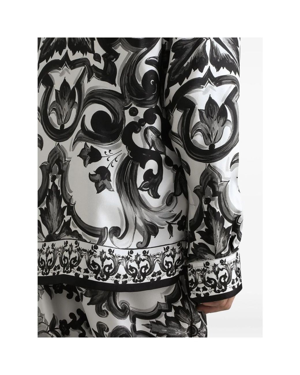 Dolce & Gabbana White Majolica Printed Twill Shirt for men