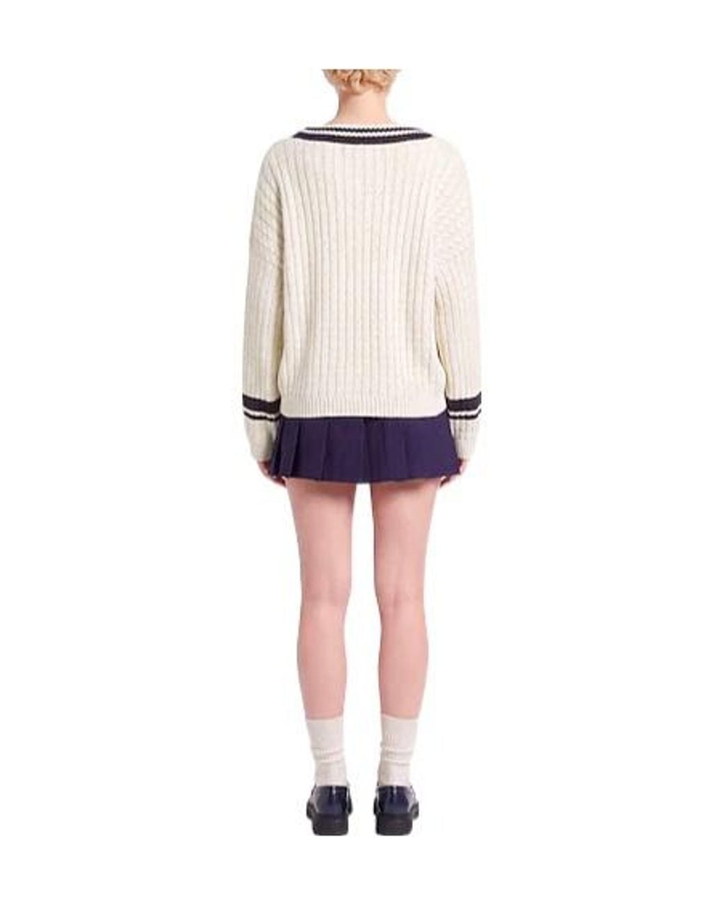 Brunello Cucinelli Natural Twotone Lightweight Knit Sweater