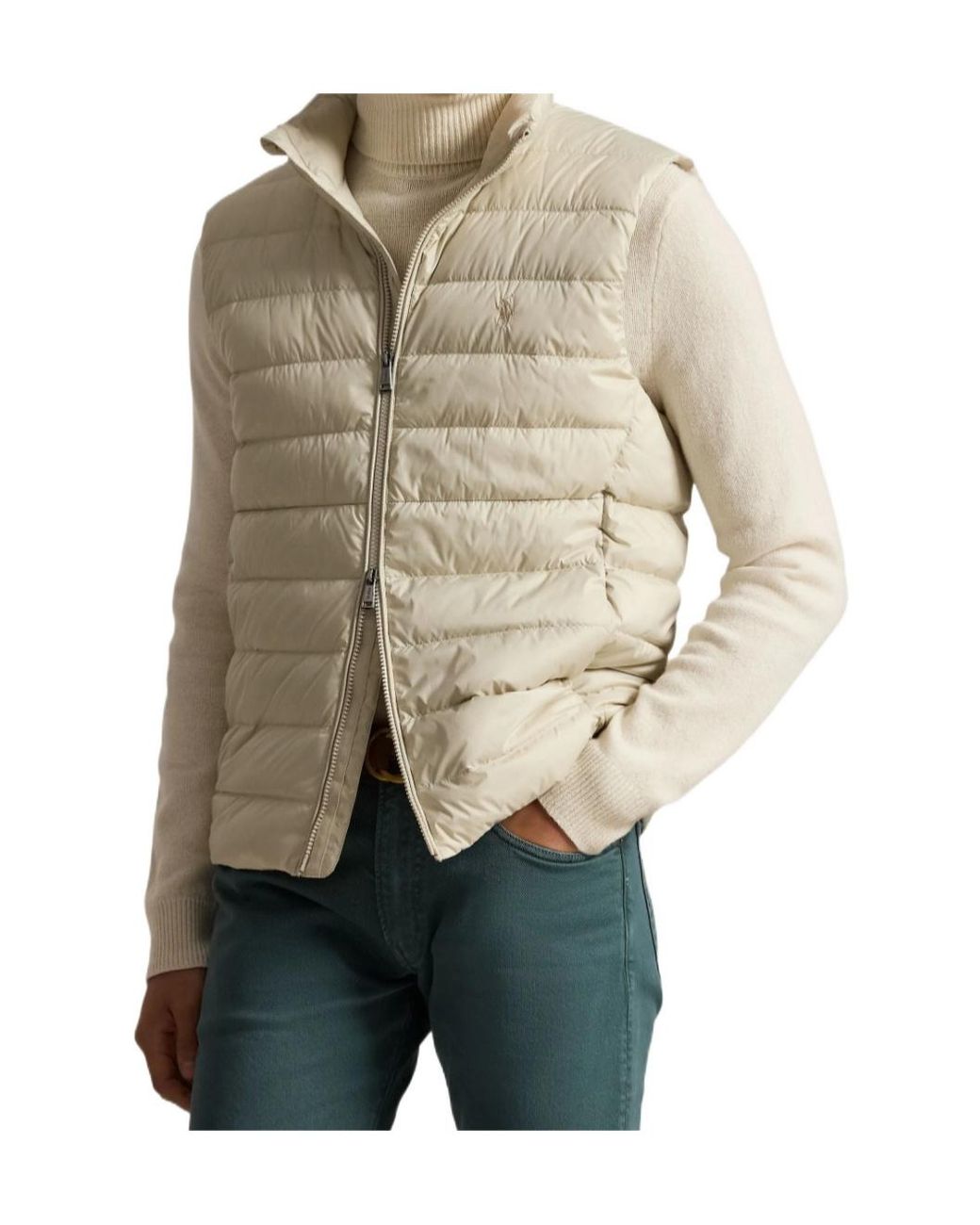 Polo Ralph Lauren White Pony Water-Repellent Quilted Gilet for men