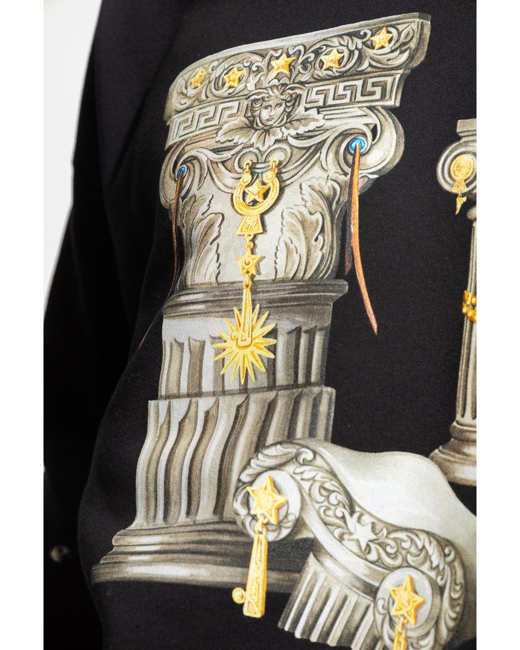 Versace Blue Graphic-Printed Crewneck Sweatshirt for men