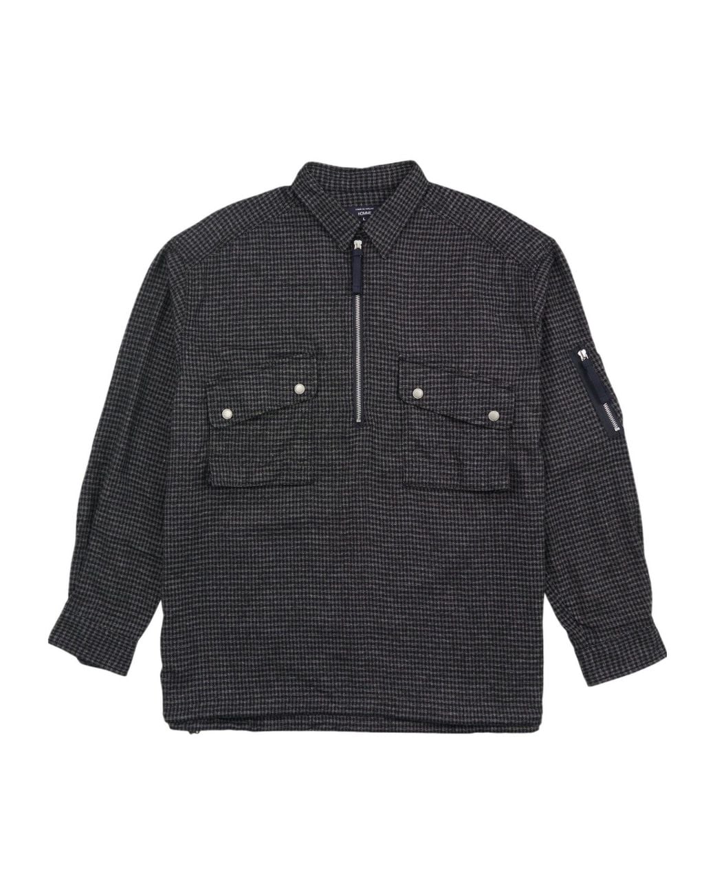 Comme des Garçons Gray Long-Sleeved Plaid Shirt for men