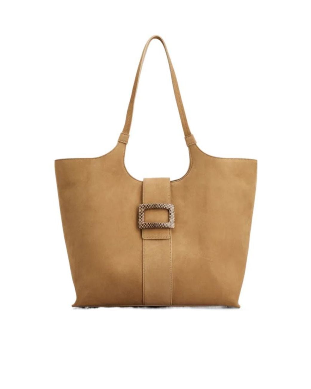 Roger Vivier Natural Belle Vivier Buckle-Detail Shoulder Bag