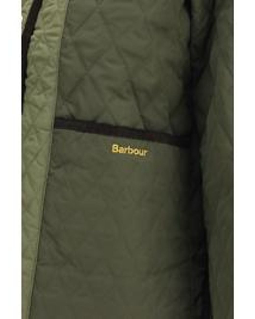 Barbour Green Diamond Quilted Cord Collar Jacket