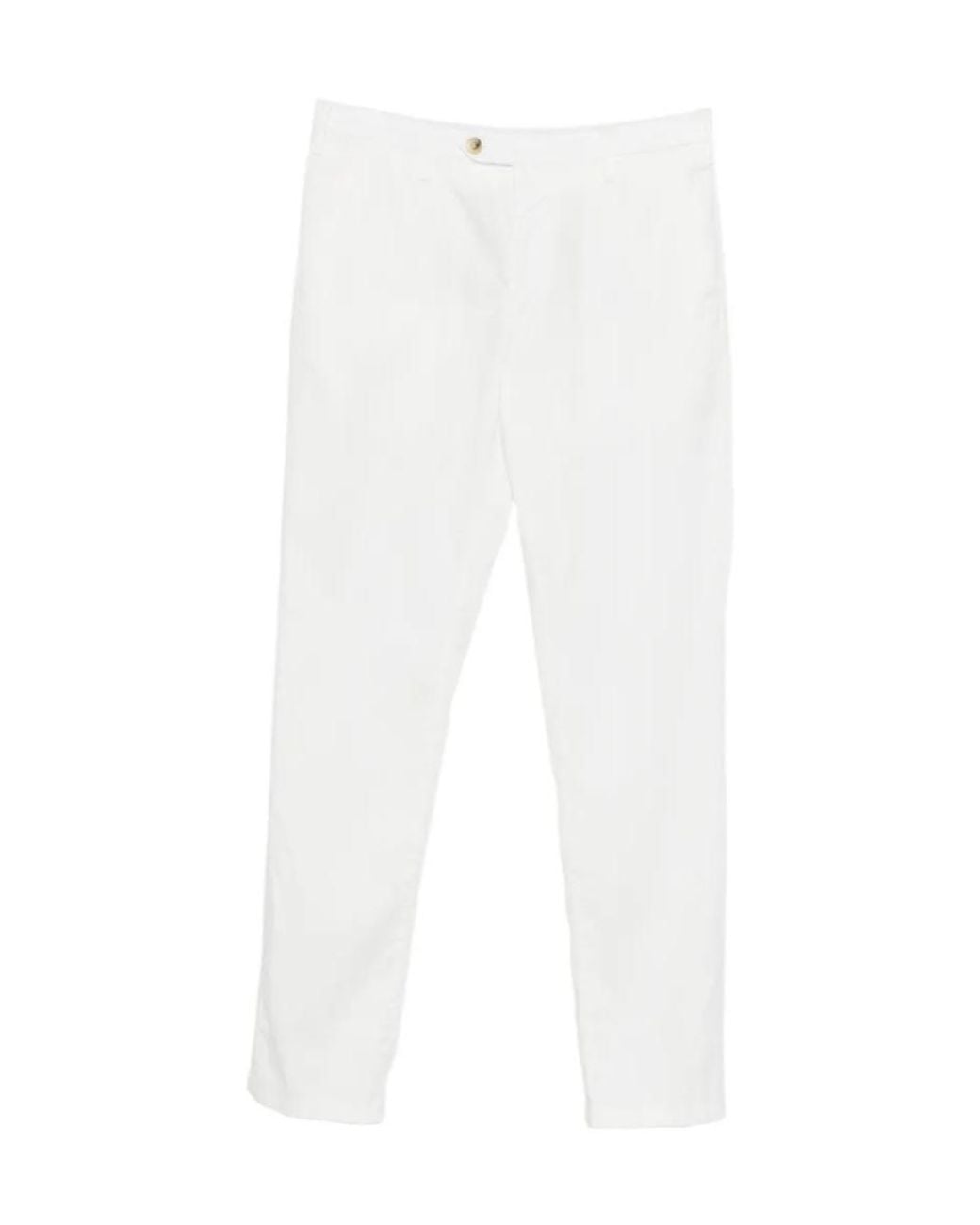 Canali White Button Trousers for men