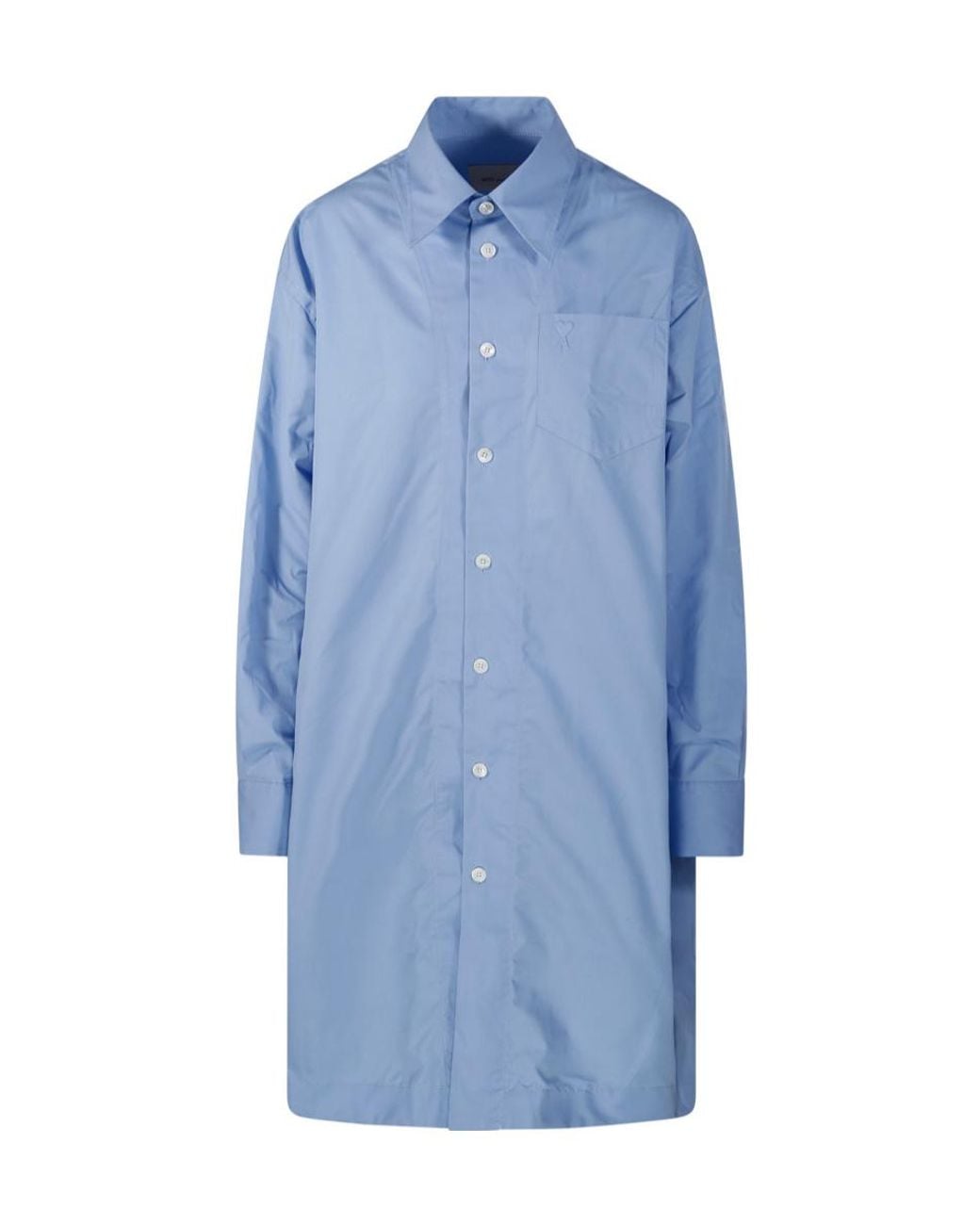 AMI Blue Ami Oversized Shirt Dress