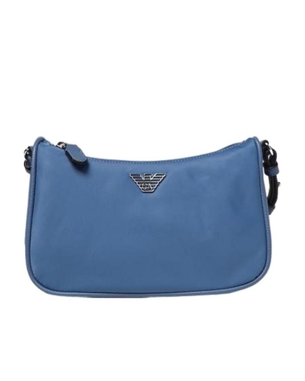 Emporio Armani Blue Logo-Strap Shoulder Bag