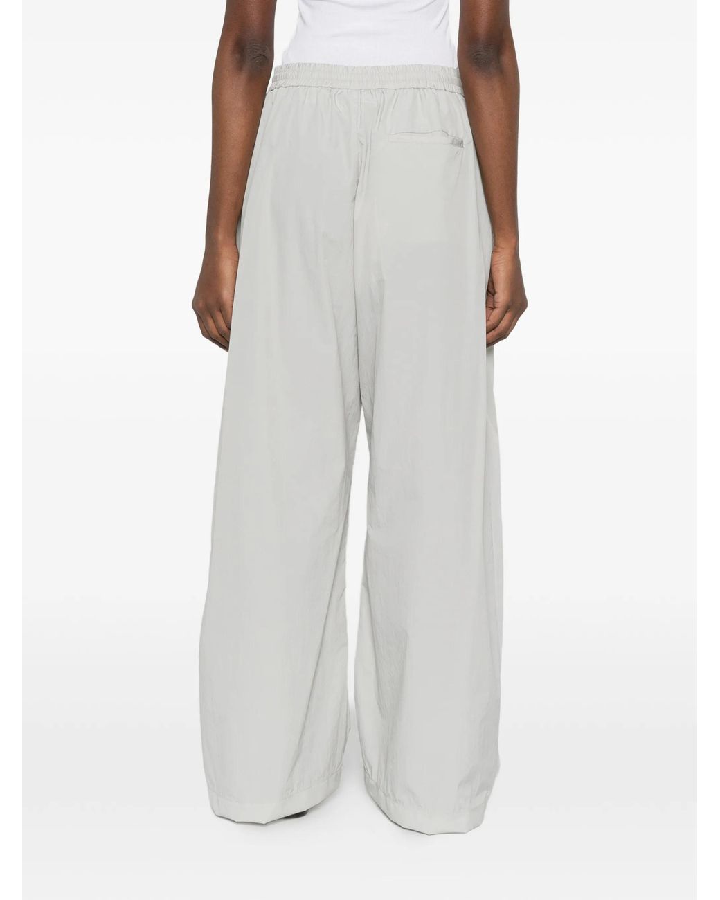 MM6 by Maison Margiela Gray Elasticated-Waist Wide-Leg Trousers
