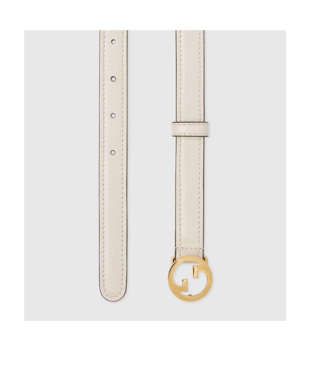 Gucci White Logo Plaque Buckle Belt