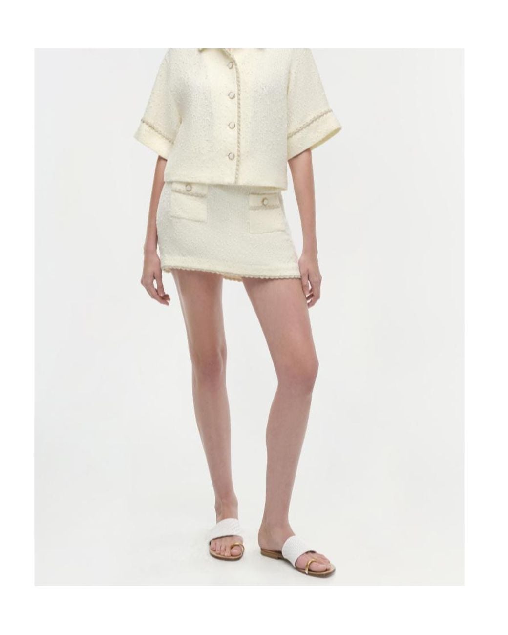 Jonathan Simkhai Natural Leighton Mini Skirt