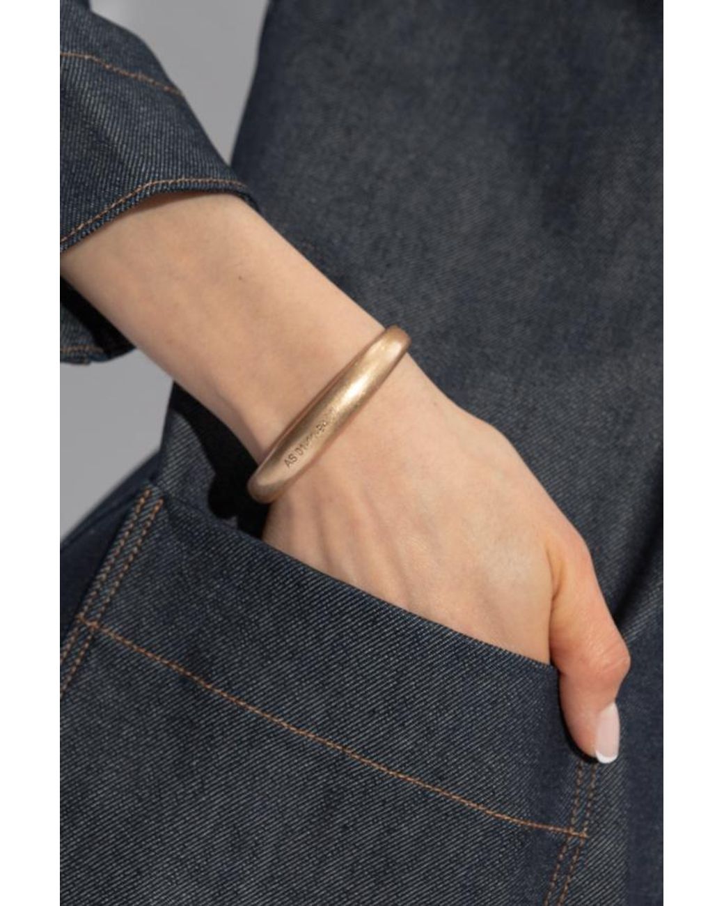 AllSaints Natural Minimalist Hinged Bracelet