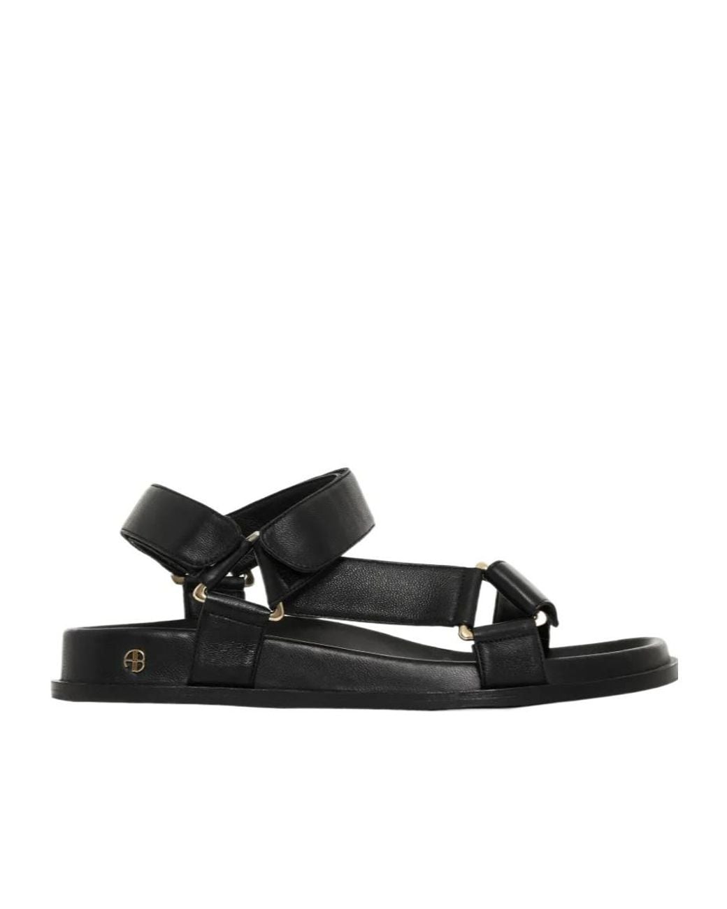 Anine Bing Black Touch-Strap Sandals