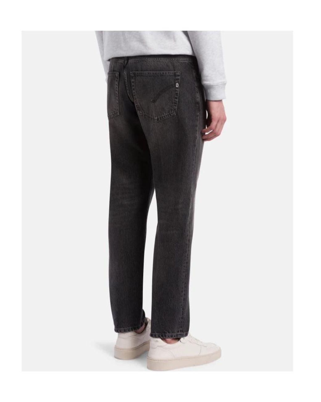 Dondup Black Belt Loop Jeans for men