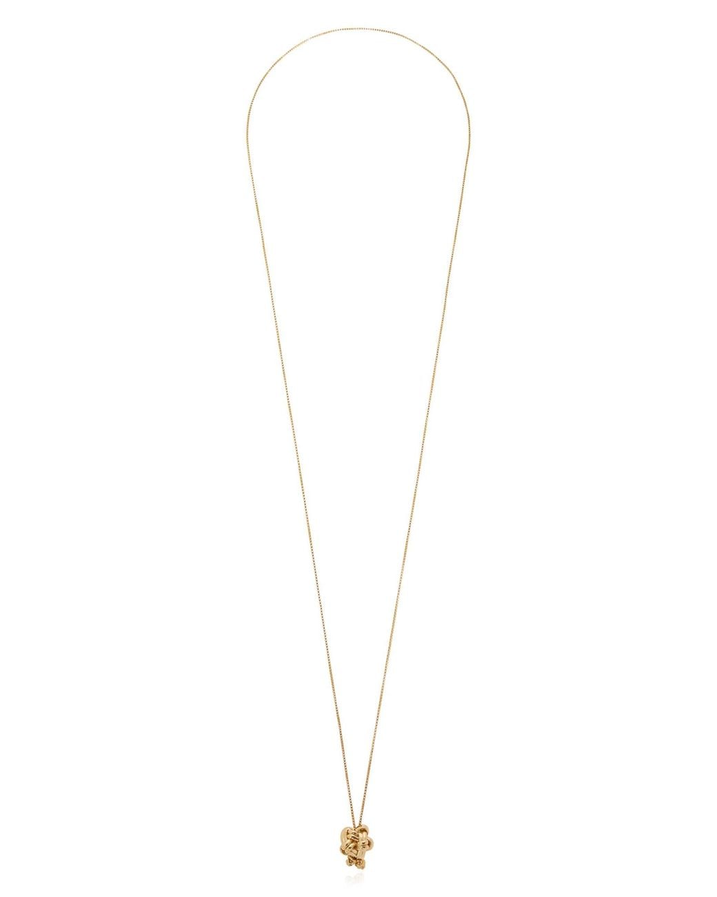 Bottega Veneta White Knot Pendant Necklace