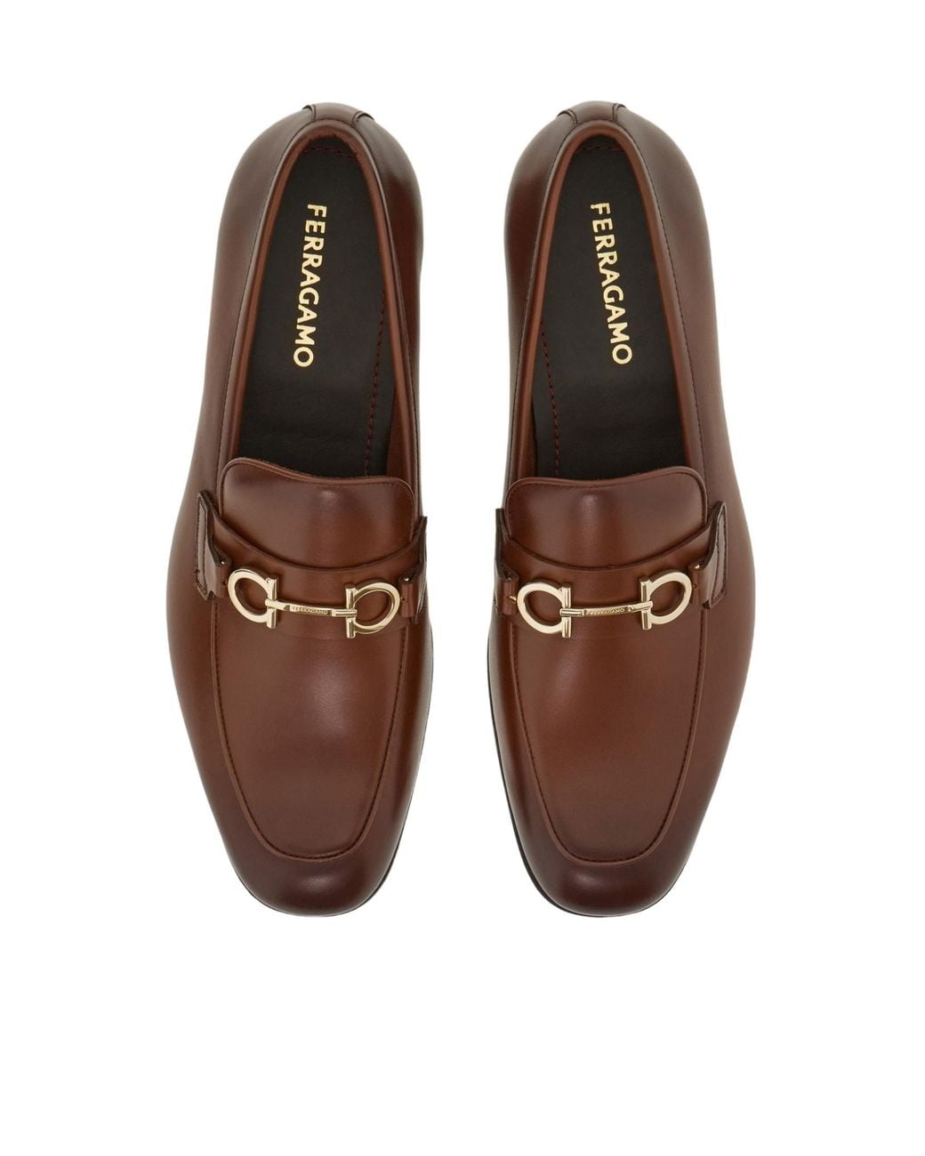 Ferragamo Brown Ferragamo Gancini Ornament Moccasin Loafers for men