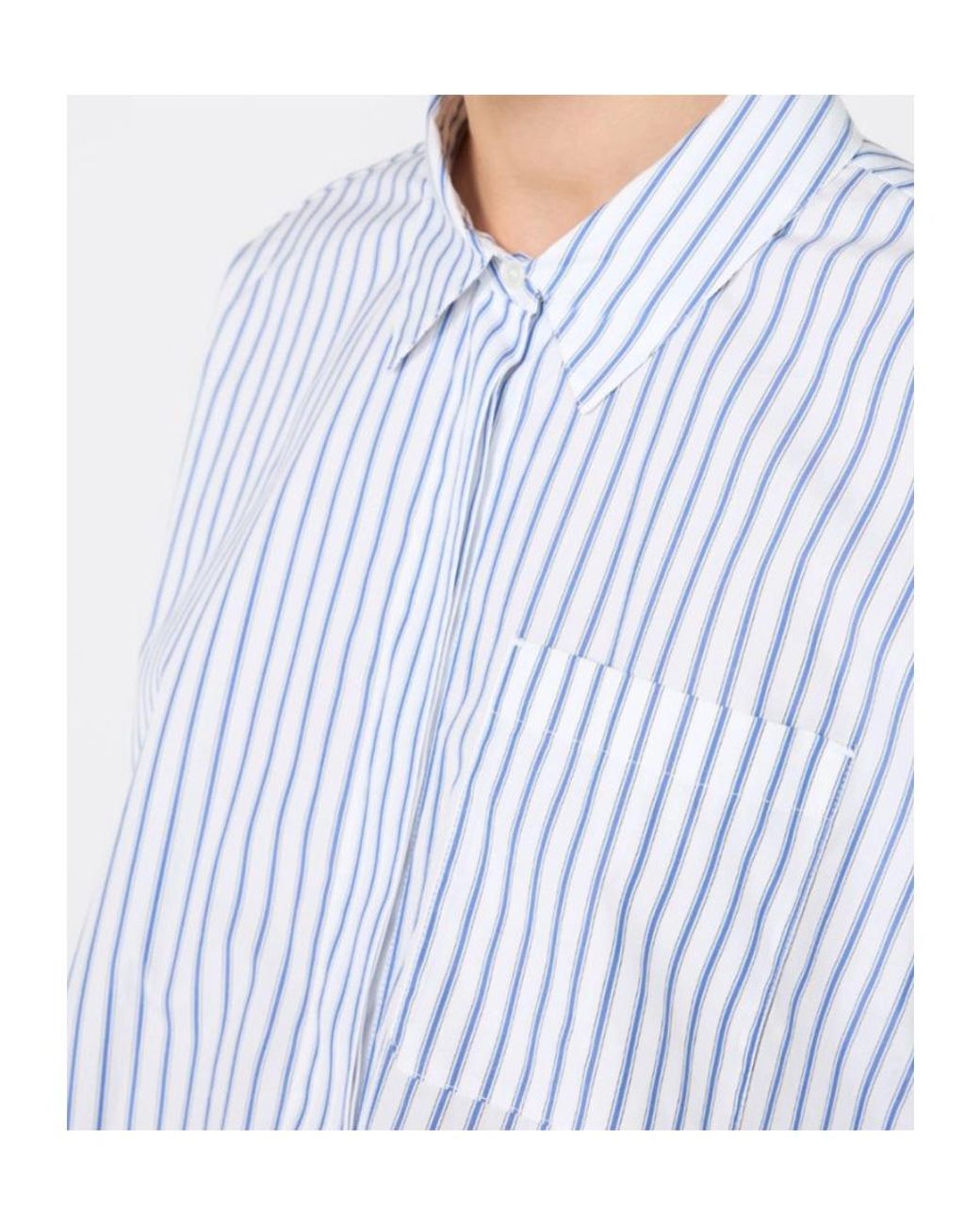Max Mara Blue 'S Avenue Striped Oversized Shirt