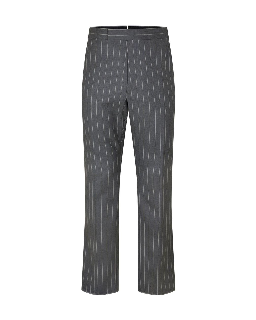 Thom Browne Gray Mid-Rise Straight Leg Tailored Trousers for men