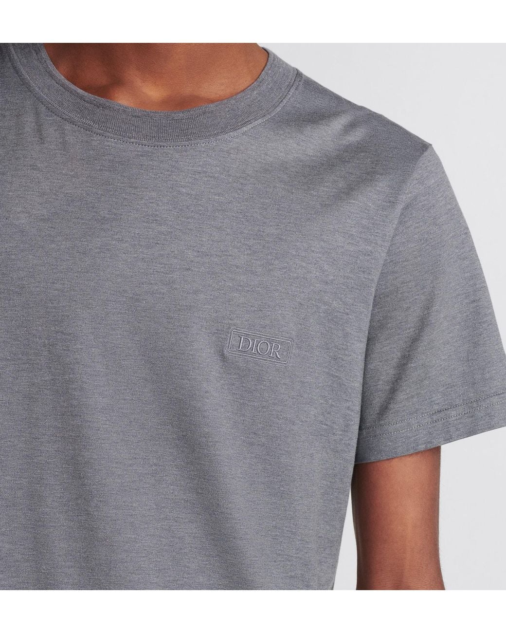 Dior Gray Homme Crewneck Short-Sleeved T-Shirt for men