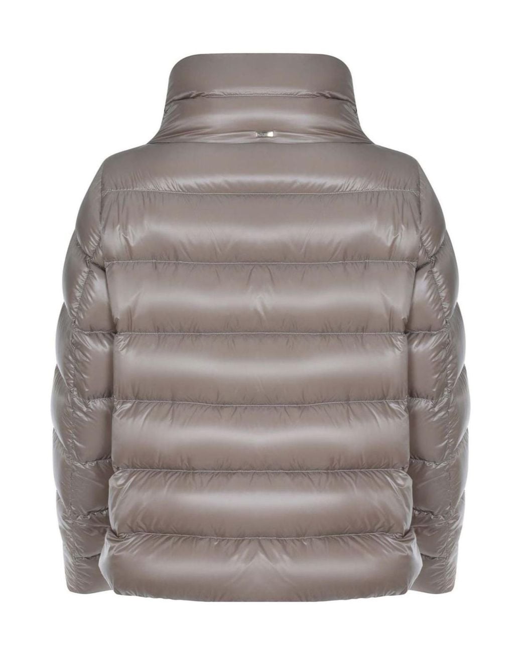 Herno Gray Quilted High-Neck Down Jacket
