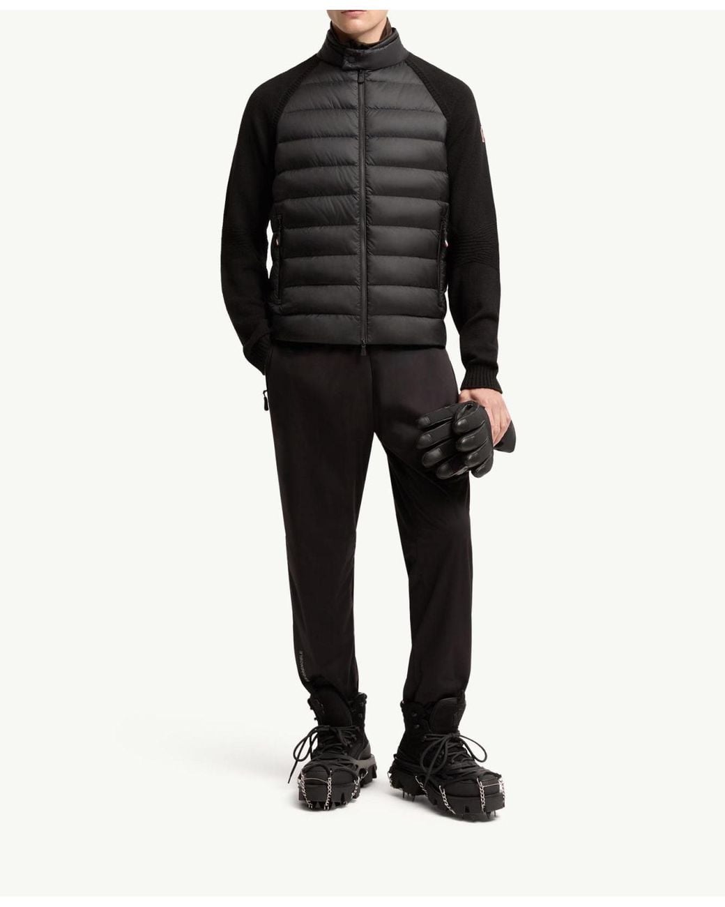 Moncler Black Grenoble Padded Zip-Up Cardigan for men