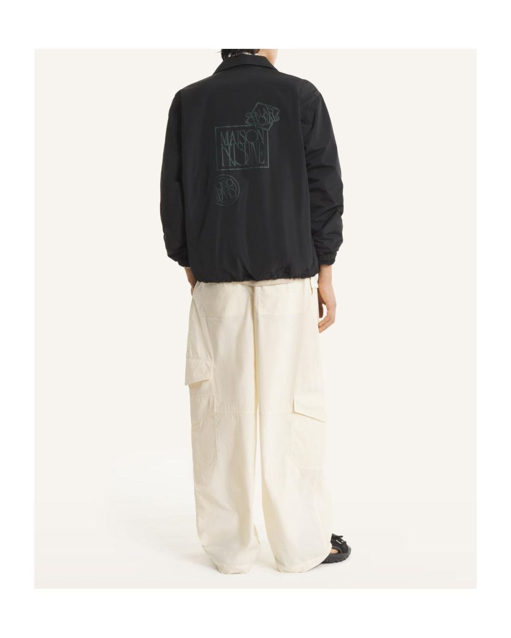 Maison Kitsuné Blue Logo-Print Buttoned Jacket for men