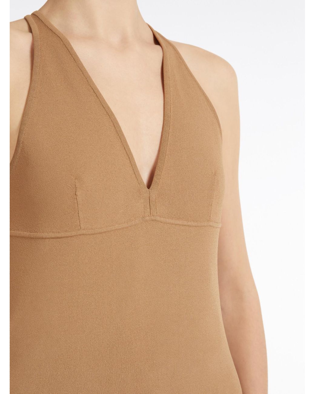 Max Mara Natural Armida1234 V-Neck Sleeveless Top