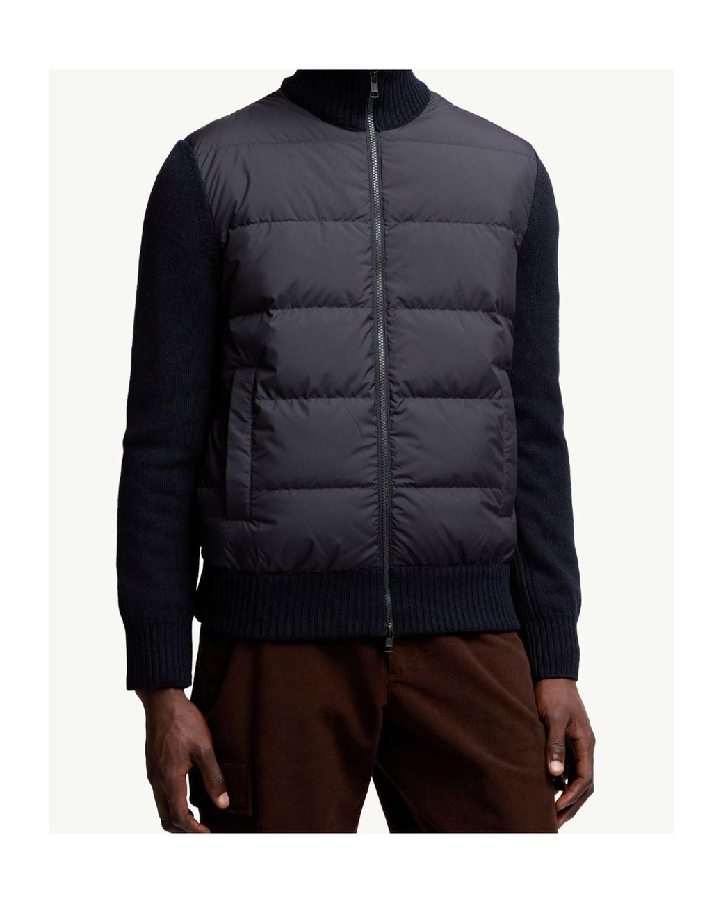 Moncler Blue Padded Zip-Up Cardigan for men