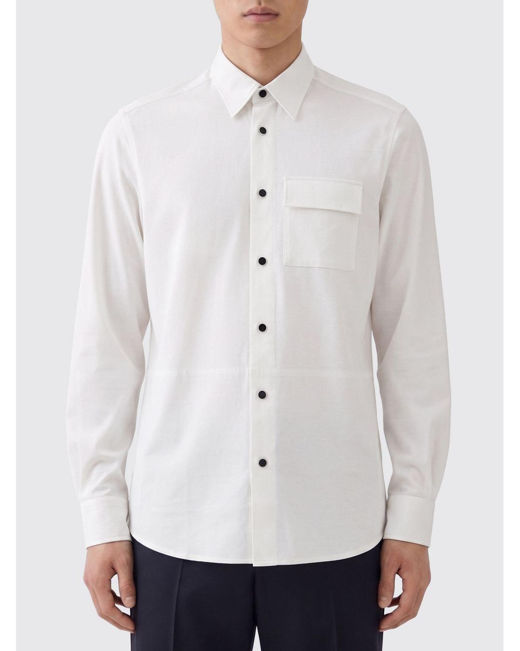 Kiton White Buba Snap-Front Shirt for men