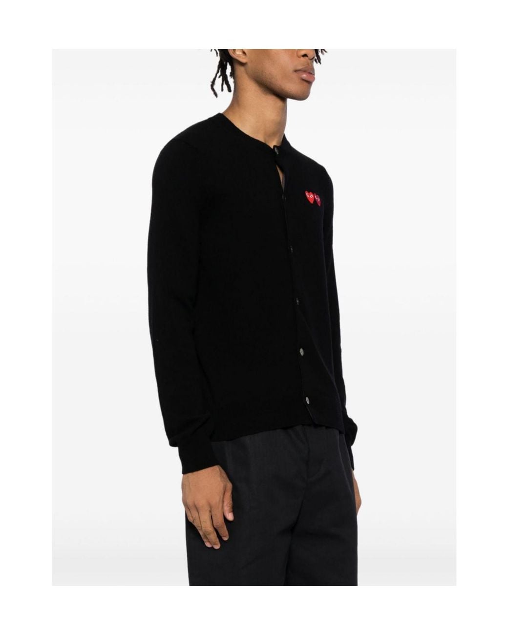 COMME DES GARÇONS PLAY Black Comme Des Garçons Play Crewneck Knitted Cardigan