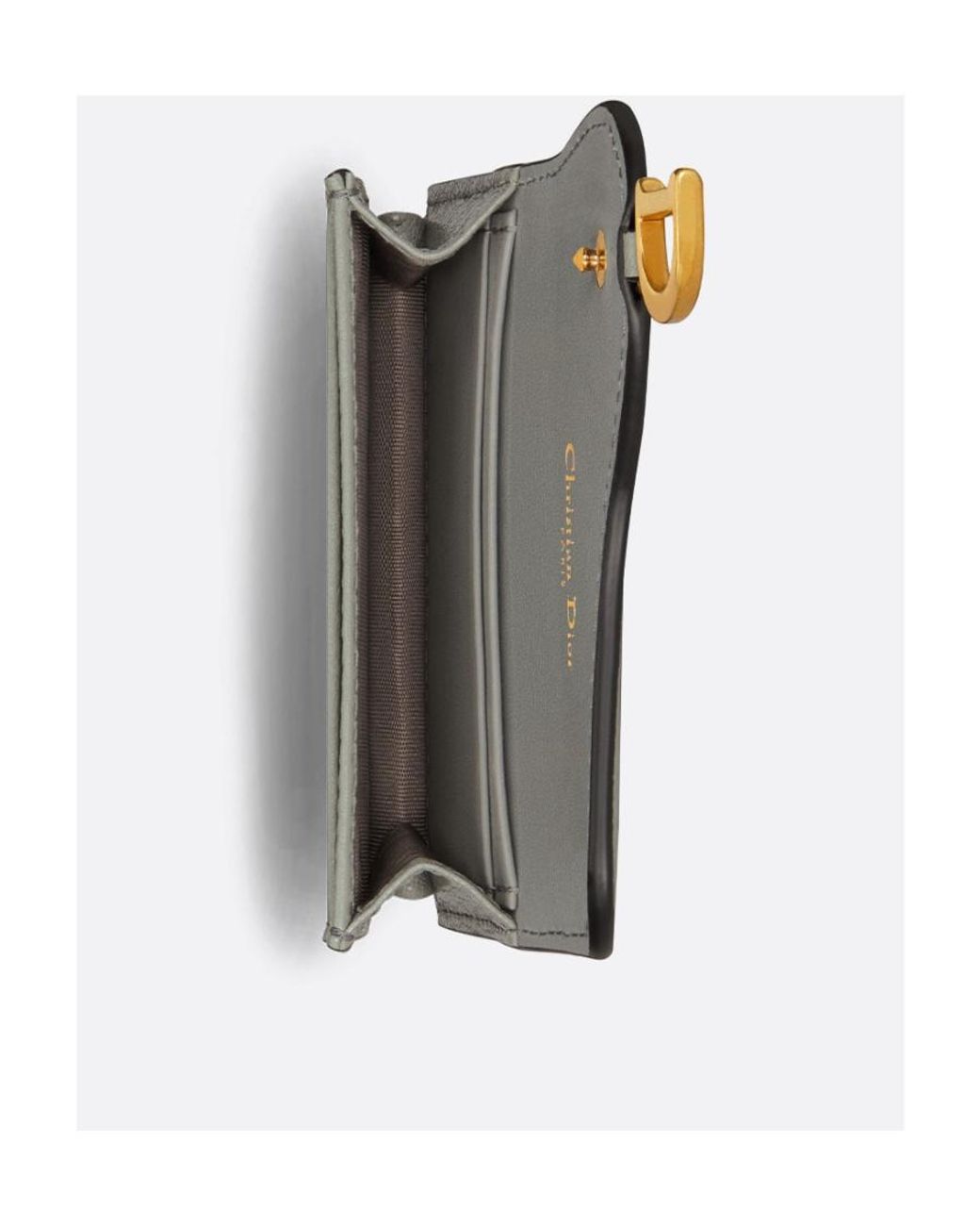 Dior Gray Saddle Flap Card Holder