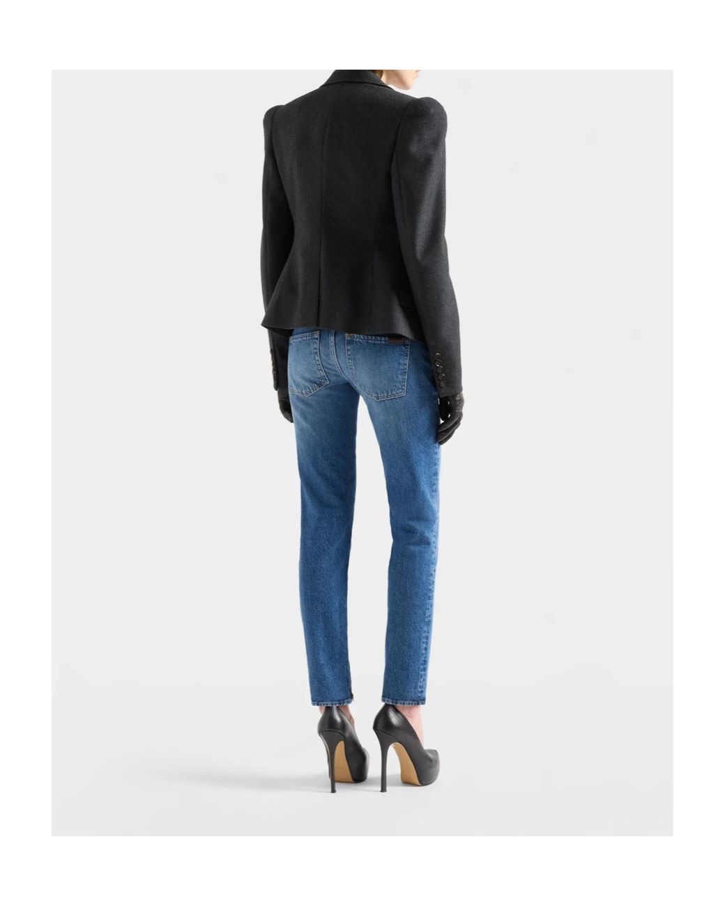 7 For All Mankind Blue High Shoulder Blazer