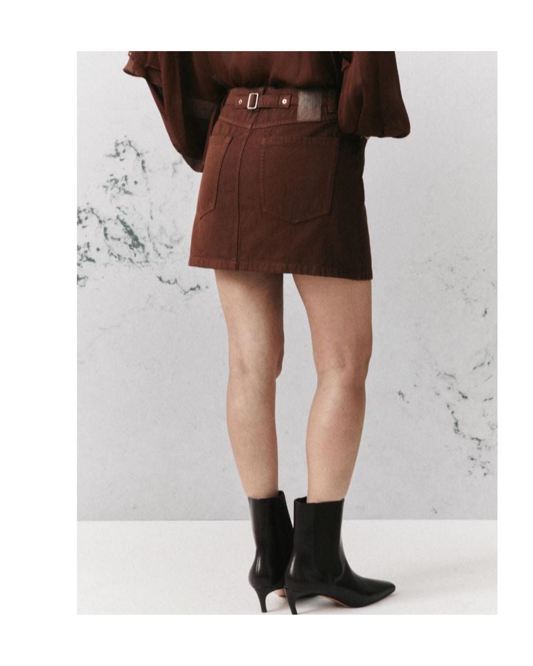 Marella Brown Five-Pocket Mini Skirt