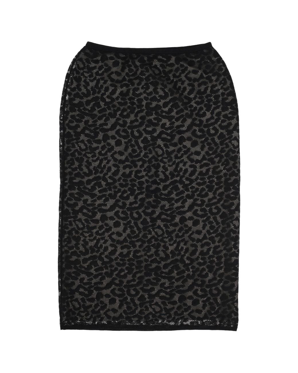 Theory Black Leopard Lace Pull-On Pencil Skirt