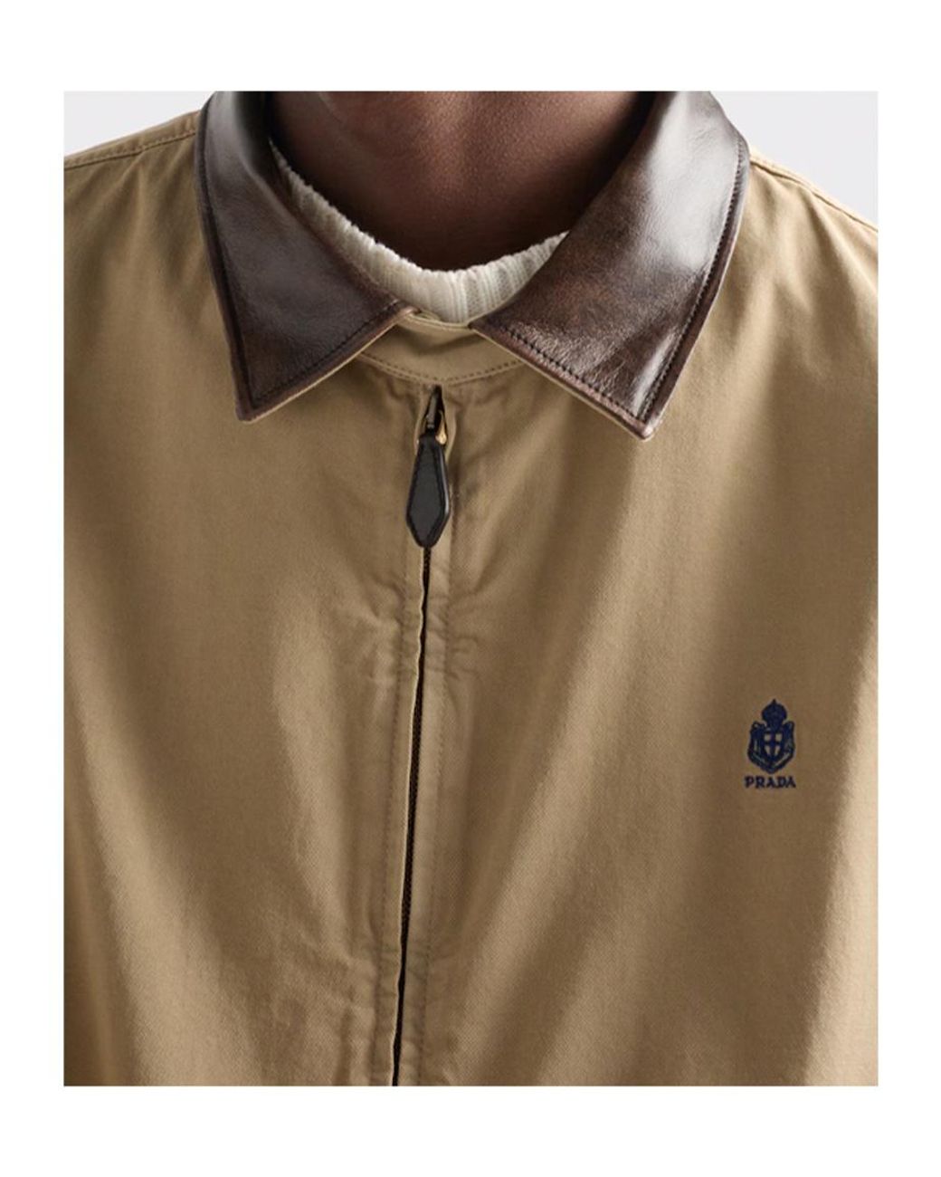 Prada Natural Cotton Bomber Jacket for men