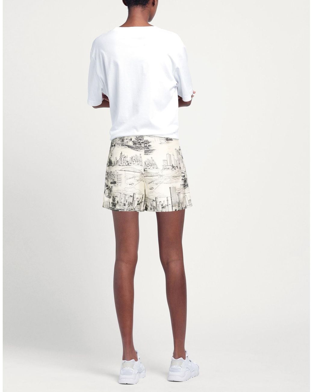 Max Mara Natural Two-Tone Pleated Midi Skirt