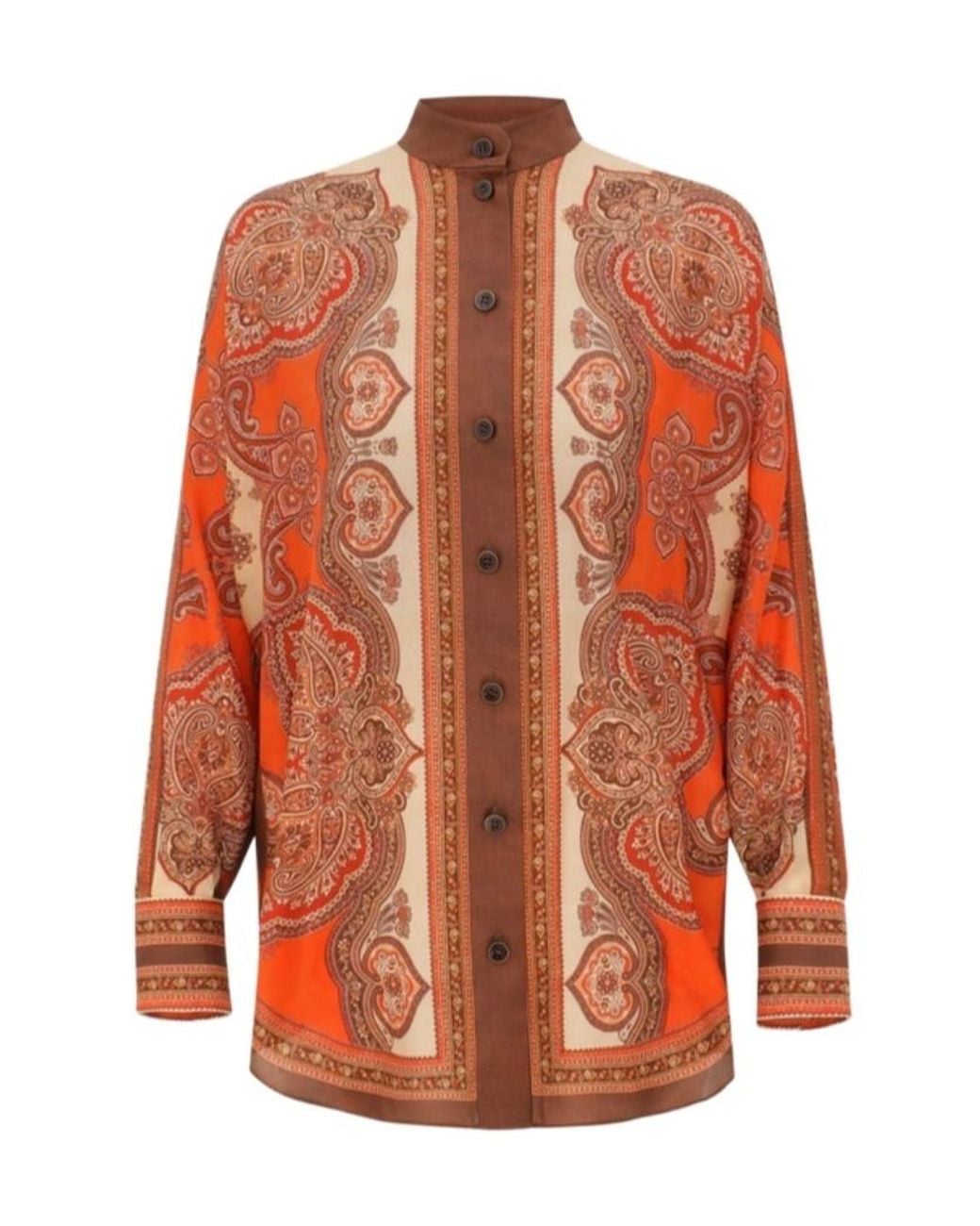 Zimmermann Orange Mahon Paisley Shirt