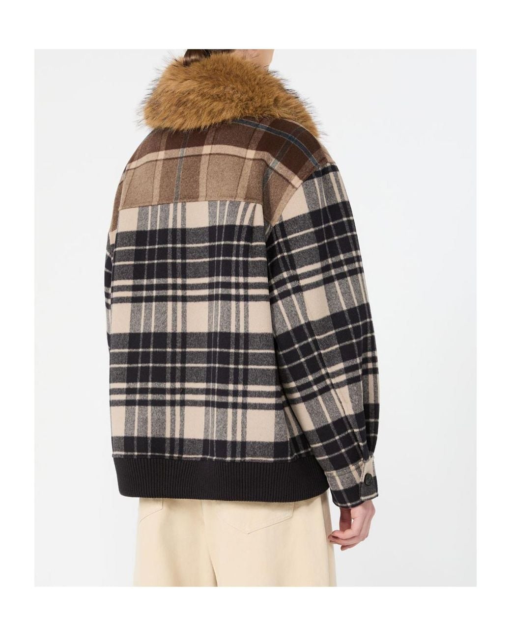 Weekend by Maxmara Brown Checked Bomber Jacket
