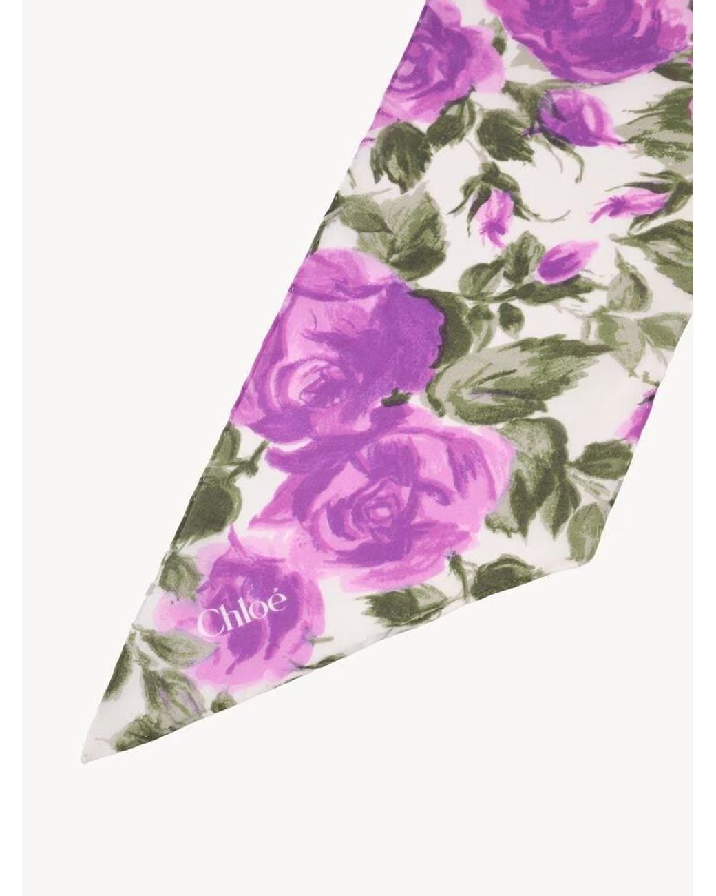 Chloé Pink Printed Silk Scarf