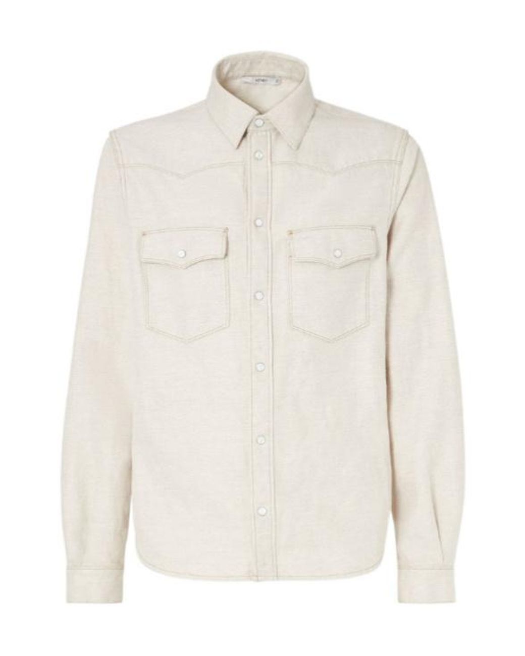 Fendi White Long Sleeved Western Denim Shirt for men