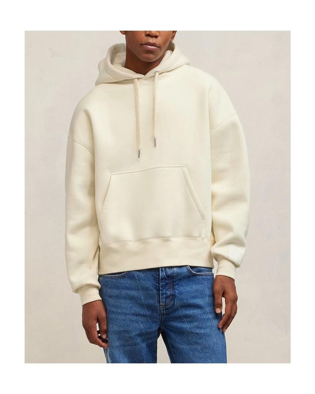 AMI Natural Long-Sleeved Drawstring Hoodie for men
